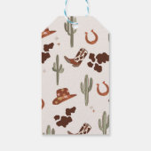 私の最初のロデオカウボーイ感謝すべての誕生日 ギフトタグ (裏面)