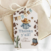 私の最初のロデオカウボーイ感謝すべての誕生日 ギフトタグ