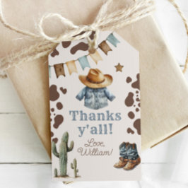 私の最初のロデオカウボーイ感謝すべての誕生日 ギフトタグ