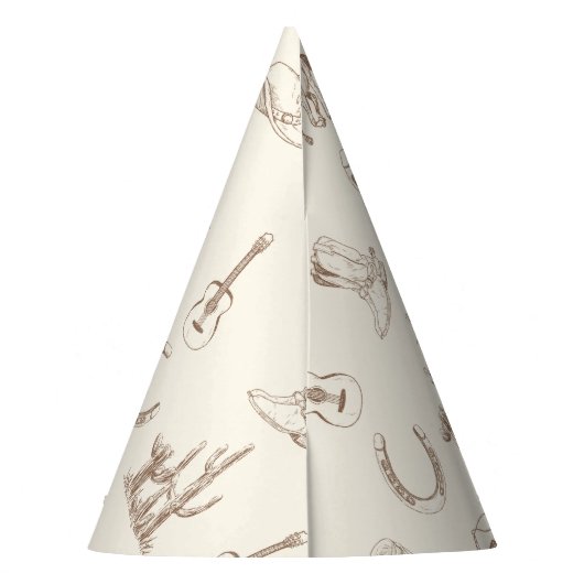 私の最初のロデオ誕生日パターンパーティー帽子 パーティーハット (裏面)