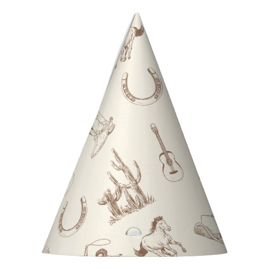 私の最初のロデオ誕生日パターンパーティー帽子 パーティーハット (左)