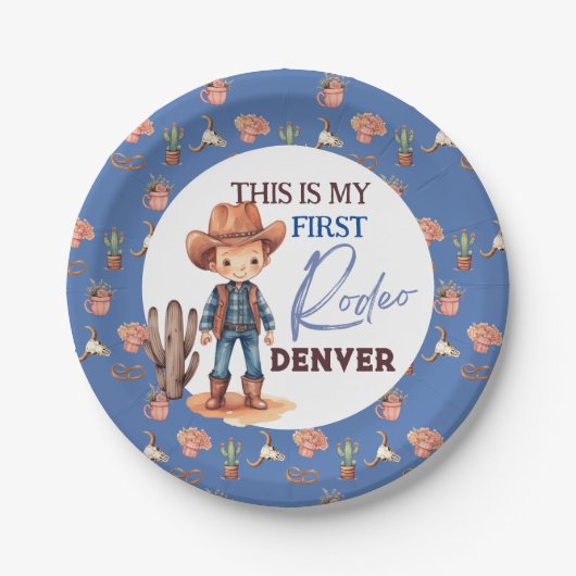私の最初のロデオ誕生日パーティー1st西 ペーパープレート (正面)
