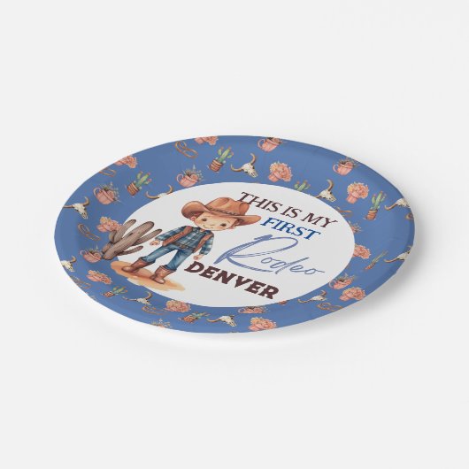 私の最初のロデオ誕生日パーティー1st西 ペーパープレート (アングル)