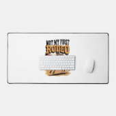 私の最初のロデオ馬のコントリー西部ではない デスクマット (キーボード&マウス)