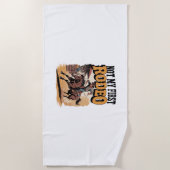 私の最初のロデオ馬のコントリー西部ではない ビーチタオル (正面)