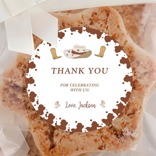 私の最初のロデオ・カウボーイ1st誕生日 ラウンドシール