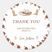 私の最初のロデオ・カウボーイ1st誕生日 ラウンドシール (正面)