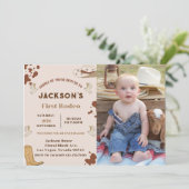 私の最初のロデオ・カウボーイ1st誕生日 招待状 (スタンド正面)