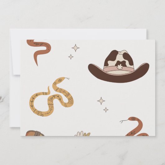 私の最初のロデオ・カウボーイ1st誕生日 招待状 (裏面)