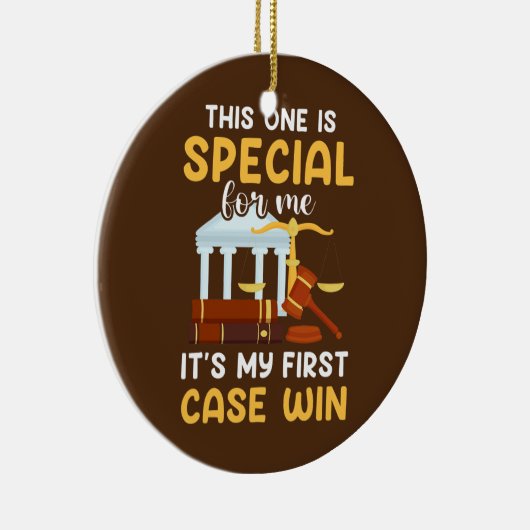 私の最初の事件は弁護士おもしろい法学校に勝つ セラミックオーナメント (右)