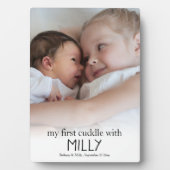 私の最初の兄弟姉妹写真ベビー 生まれたばかりの フォトプラーク (正面)