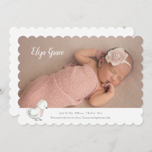 私の最初の写真H写真誕生のお知らせ 案内状 (正面/裏面)