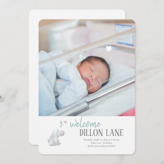 私の最初の写真V誕生のお知らせ 案内状 (正面/裏面)