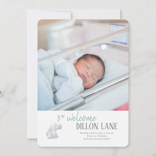 私の最初の写真V誕生のお知らせ 案内状 (正面)