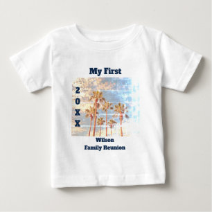 私の最初の家族懇親会暗い写真ヴィンテージ島 ベビーTシャツ