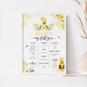 私の最初の年beeインフォグラフィックのまわりにマイルストーン ポスター