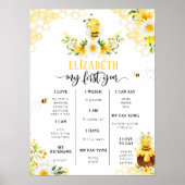 私の最初の年beeインフォグラフィックのまわりにマイルストーン ポスター (正面)