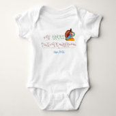 私の最初の感謝祭の名前ホワイト ベビーボディスーツ (正面)