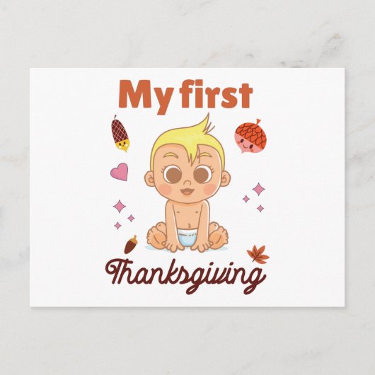 私の最初の感謝祭 ポストカード (正面)