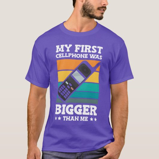 私の最初の携帯電話はもっと大きかった レトロ携帯電話 90年代 ファミ Tシャツ (正面)
