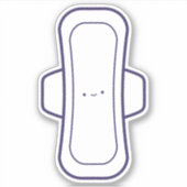 私の最初の期間かわいいガーリー漫画の月経パッド シール (正面)