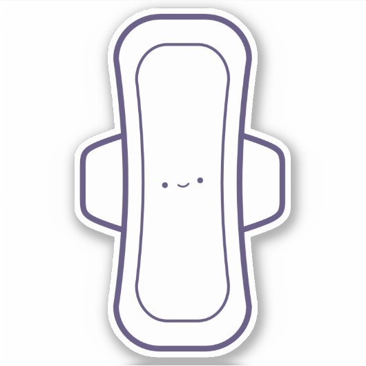 私の最初の期間かわいいガーリー漫画の月経パッド シール (正面)