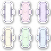 私の最初の期間かわいい虹の漫画の月経パッド シール (正面)