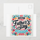私の最初の父の日おじいちゃん2025フローラおじいちゃん ポストカード (正面/裏面)
