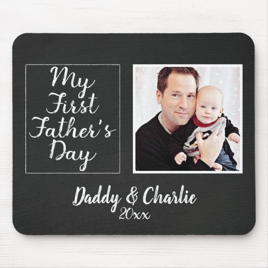 私の最初の父の日のシャルボードの写真 マウスパッド (正面)