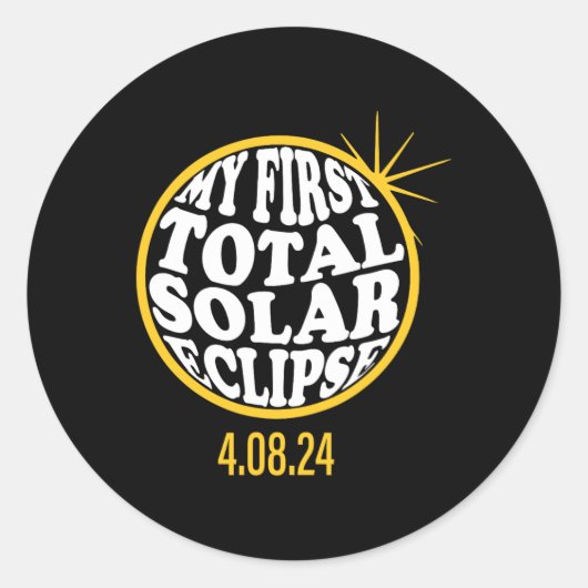 私の最初の総太陽の食4月8日の幼児 ラウンドシール (正面)