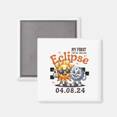 私の最初の総太陽の食4月8日2024幼児 マグネット (正面/裏面)