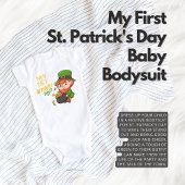 私の最初の聖パトリックの日レプレシャンポットの金ゴールド ベビーボディスーツ