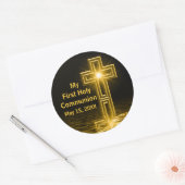 私の最初の聖餐式のステッカー ラウンドシール (封筒)