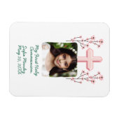 私の最初の聖餐式の写真パーソナライズされたフローラ マグネット (横)