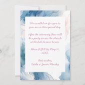 私の最初の聖餐式の水彩雲 招待状 (裏面)