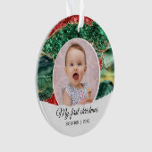 私の最初の誕生日のグリッター オーナメント (正面)