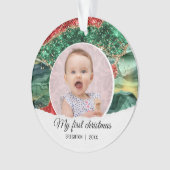 私の最初の誕生日のグリッター オーナメント (正面)