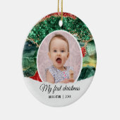 私の最初の誕生日のグリッター セラミックオーナメント (右)
