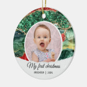 私の最初の誕生日のグリッター セラミックオーナメント (左)