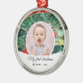 私の最初の誕生日のグリッター メタルオーナメント (左)