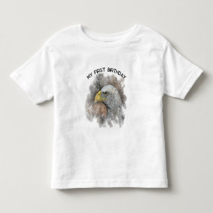 私の最初の誕生日の水の色スケッチワシ トドラーTシャツ