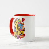 私の最初の誕生日クッキーとバルーン マグカップ (正面左)