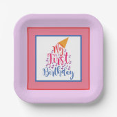 私の最初の誕生日パーティー ペーパープレート (正面)