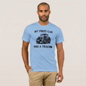 私の最初の車はトラクターでした 面白い ファームTシャツ Tシャツ (正面フル)