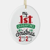 私の最初の隔離クリスマス2020 |おもしろい写真 セラミックオーナメント (右)