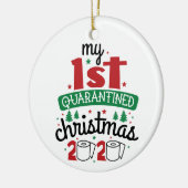 私の最初の隔離クリスマス2020 |おもしろい写真 セラミックオーナメント (左)