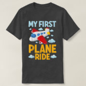 私の最初の飛行機に乗る飛行機飛行グラフィックキッズM Tシャツ (デザイン正面)