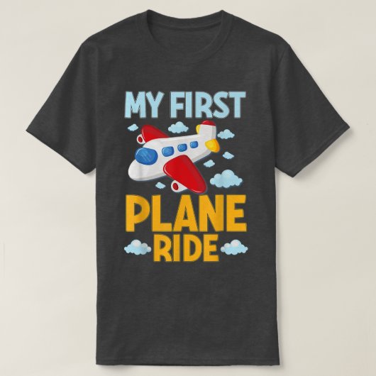 私の最初の飛行機に乗る飛行機飛行グラフィックキッズM Tシャツ (デザイン正面)