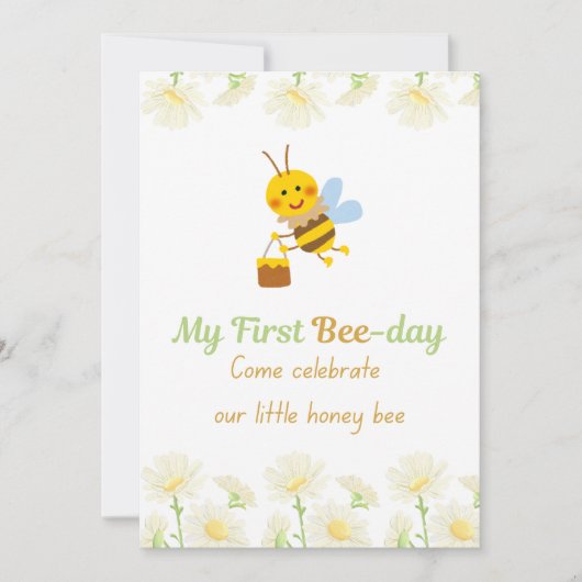 私の最初のBee-day招待状 招待状 (正面)