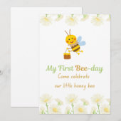 私の最初のBee-day招待状 招待状 (正面/裏面)